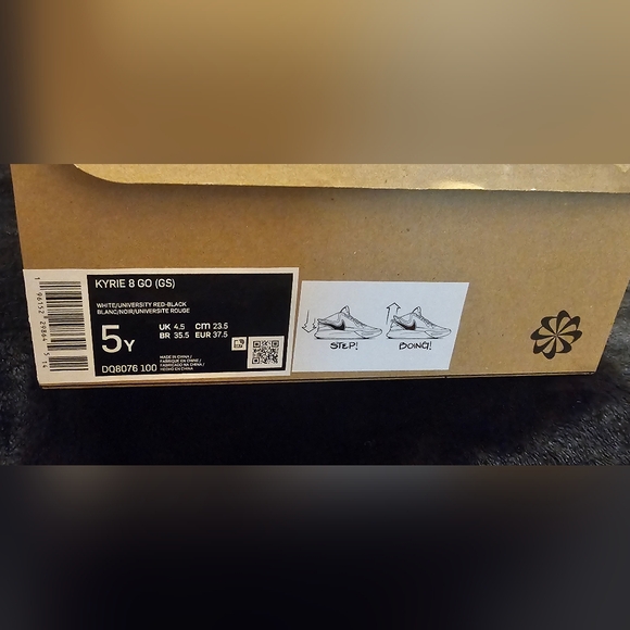 Nike Kyrie 5Y Sneakers - White, Red, and Black - Picture 9 of 9